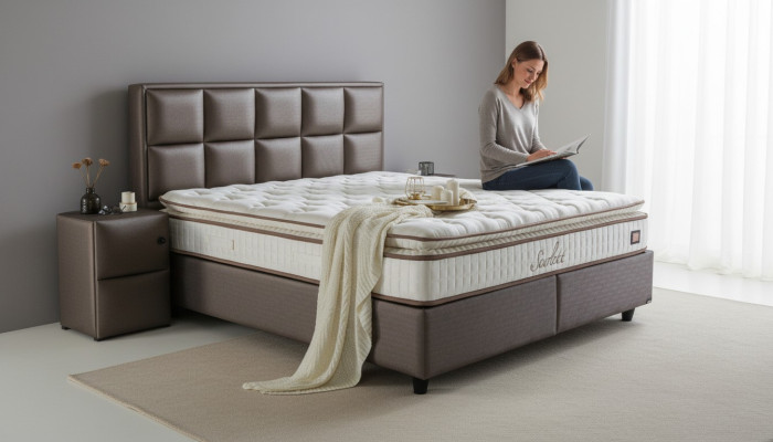 Bed Leather Bedroom Furniture Quality Modern Beds Box Spring New