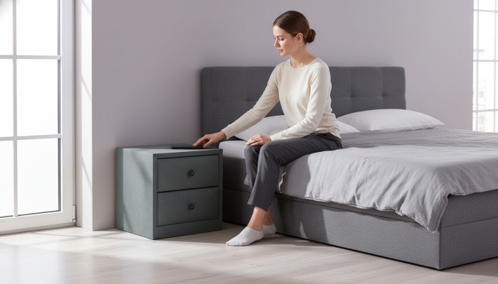 Design bedside table textile upholstery furniture bedside tables consoles bedroom fabric