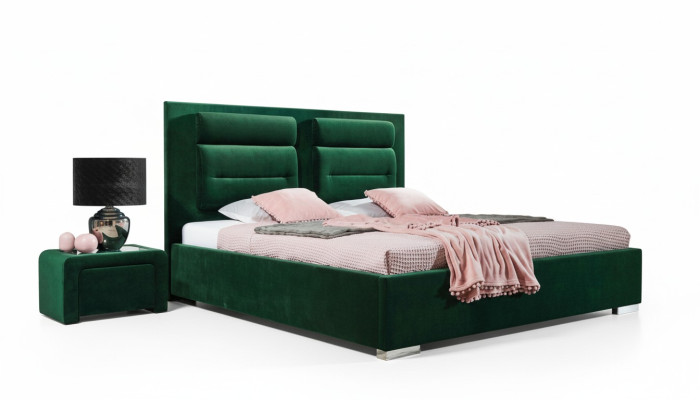 Luxury Box Spring Bed Double Design Fabric Hotel Green Beds Bedroom Furniture