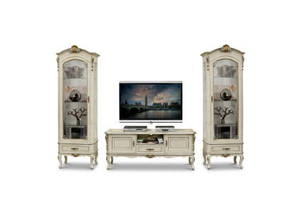 Living room cabinet wall unit 3-piece TV 2x display cabinet design Italian furniture Baroque style