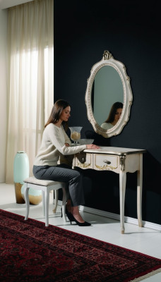Baroque Luxury Console Table Wall Table White Classical Wood 106 cm