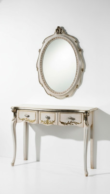 Baroque Luxury Console Table Wall Table White Classical Wood 106 cm