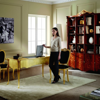 Designer furniture 2x chair gold living room wood chairs Italian luxury furniture new