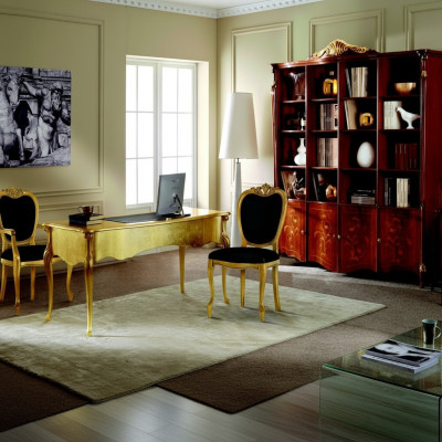 Designer furniture 2x chair gold living room wood chairs Italian luxury furniture new
