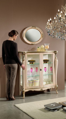Furniture Wood Style Baroque Display Cabinet Glass Cabinet Chest of Drawers Cabinets Italian