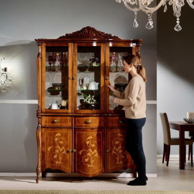 Furniture luxury wood style cabinet sideboard display cabinet design Italian furniture new