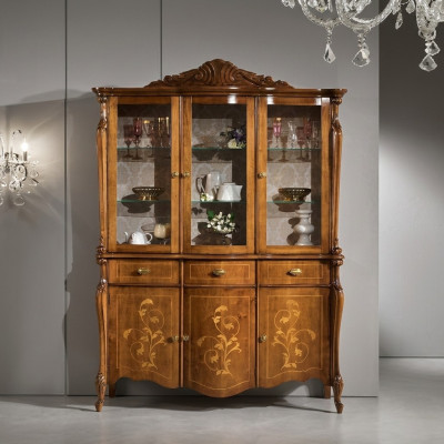 Furniture luxury wood style cabinet sideboard display cabinet design Italian furniture new