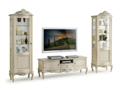 Luxury Living Room Wall Unit 3-piece RTV 2x Display Cabinet Design Italian Furniture Living Room Baroque Style