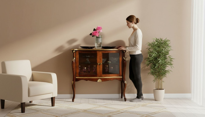 Classic style furniture showcase living room cabinets design luxury Italian furniture new