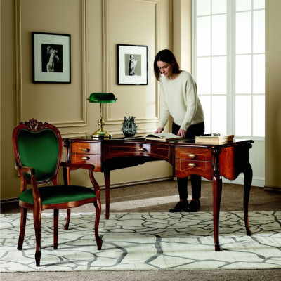 Baroque Rococo Desk Table 2-piece Set Italian Furniture