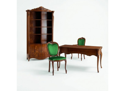 Italian style furniture office furnishings desk table armchair set 3-piece.