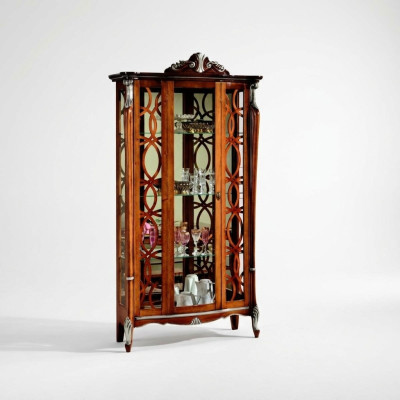 Italian furniture, luxury design, wood, classic baroque, shelf, glass cabinet, showcases
