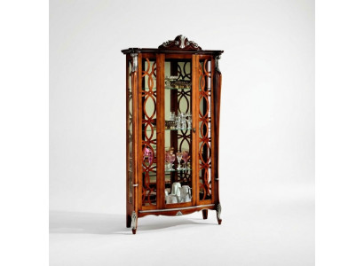 Italian furniture, luxury design, wood, classic baroque, shelf, glass cabinet, showcases