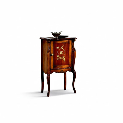 Design Furniture Style Baroque Dresser Showcase Brown Wood Luxury Italian