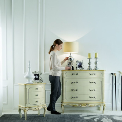 Design furniture style classic luxury XXL dresser white wood luxury Italian