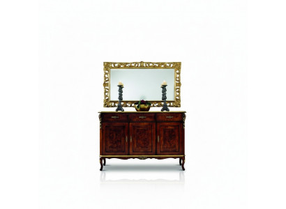 Design furniture style Baroque 2-piece set dresser mirror wood Italian style designer