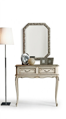Furniture Style Baroque Console Table Wall Table Table White Classical Wood 90 cm New
