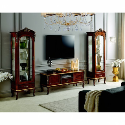 Living room wall cabinet display case RTV sideboard genuine wood cabinets Italian furniture