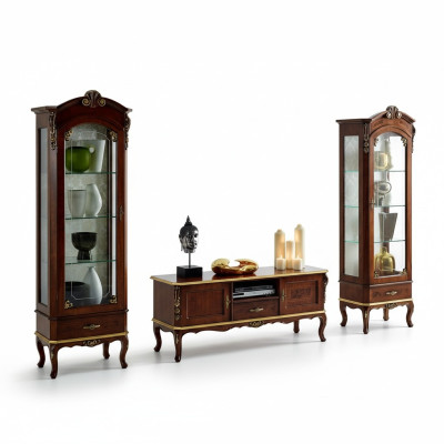 Living room wall cabinet display case RTV sideboard genuine wood cabinets Italian furniture