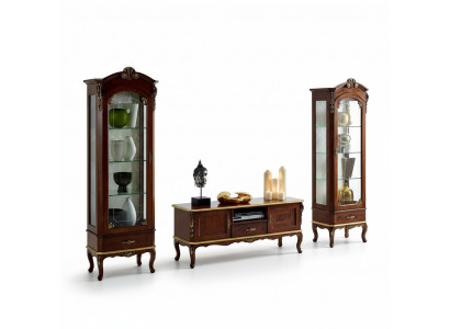Living room wall cabinet display case RTV sideboard genuine wood cabinets Italian furniture