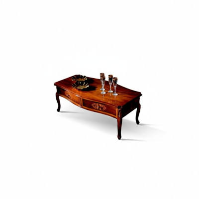 Wood Italian Furniture Baroque Style Brown Coffee Table Living Room Table New