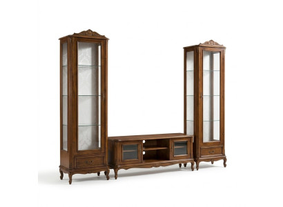 Wall unit 3-piece, TV cabinet, 2x display cabinet, Italian design furniture, living room, baroque style
