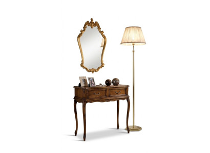Luxury Wood Italian Furniture 2-piece Set Furniture Baroque Style Console Table with Mirror New