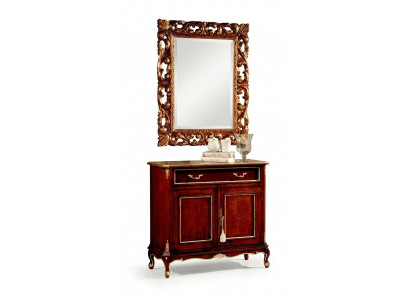 Wood Italian furniture 2-piece set furniture style baroque luxury dresser with mirror