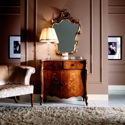 Luxury Italian Furniture Design Chest Cabinet Brown Wood Furniture Style