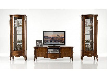 Luxury 3-piece wall unit RTV with 2x display cabinet Italian furniture design Baroque style new