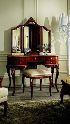 Luxury 3-piece Set Dressing Table Stool Mirror Bedroom Italian Furniture New