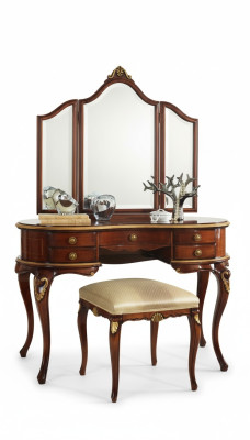 Luxury 3-piece Set Dressing Table Stool Mirror Bedroom Italian Furniture New