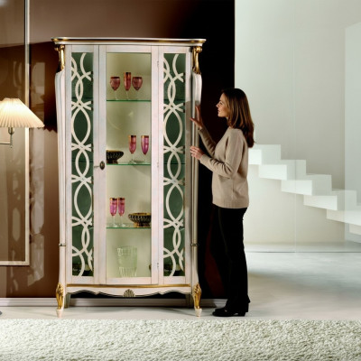 Classic furniture wood design showcase style shelf cabinet cabinets Italian furniture new