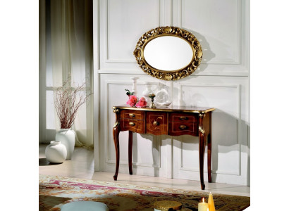 Wood Italian Furniture Style Baroque Luxury Console Table Mirror Sideboard 2-piece Set New