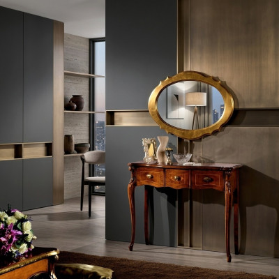 Furniture Style Baroque Console Table Mirror Wood Italian Table Group