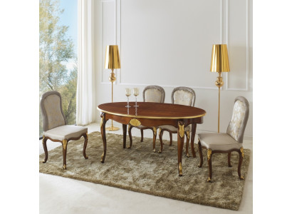 Oval table Italian furniture luxury dining table dining room wood classic style