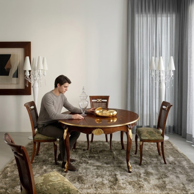 Dining Table Luxury Dining Room Tables Round Wood Italian Furniture Style Baroque Table