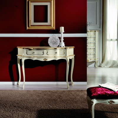 Design furniture style Baroque luxury console table white wood Italian table tables