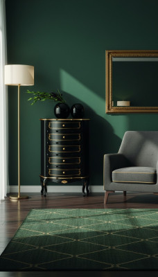Italian furniture style baroque black designer cabinet dresser furniture