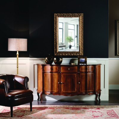 Elegant wooden luxury Italian furniture 2-piece set furniture style baroque chest of drawers
