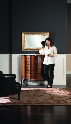 Baroque wooden furniture dresser with mirror 2-piece set luxury Italian
