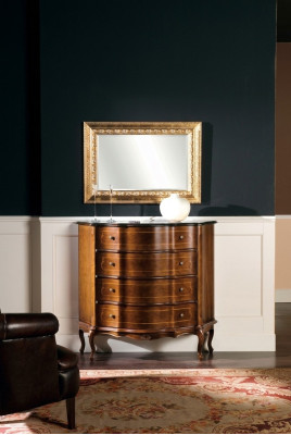 Baroque wooden furniture dresser with mirror 2-piece set luxury Italian