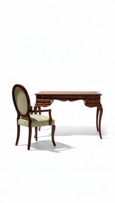 Wood Furniture Luxury Office 2-Piece Set Desk Chair Italian Tables Baroque
