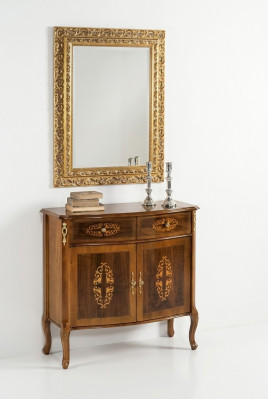 Dresser Wood Furniture Baroque with Mirror Luxury Italian Furniture 2-piece Set