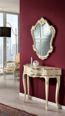 Furniture Style Baroque Luxury Console Table Mirror Wood Italian Tables