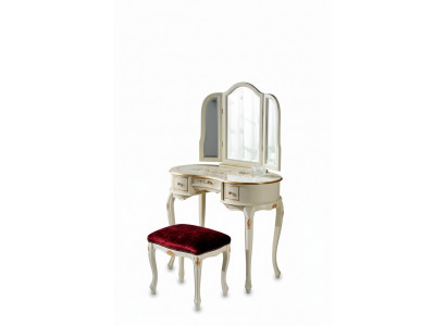 Group 2-piece Set Style Classic Stool Console Table with Mirror Furniture