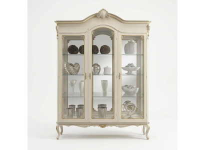 Italian Design Luxury Wood Furniture Baroque Cabinet Display Case White Living Room XXL New