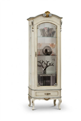 Classic luxury furniture, wooden white display cabinet, chic showcase cabinet, Italian furniture, new