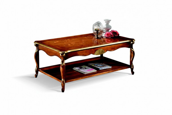 Design wood Italian furniture baroque style brown coffee table living room table new