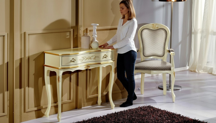 Send designer luxury baroque armchairs Italian wooden chair living room furniture